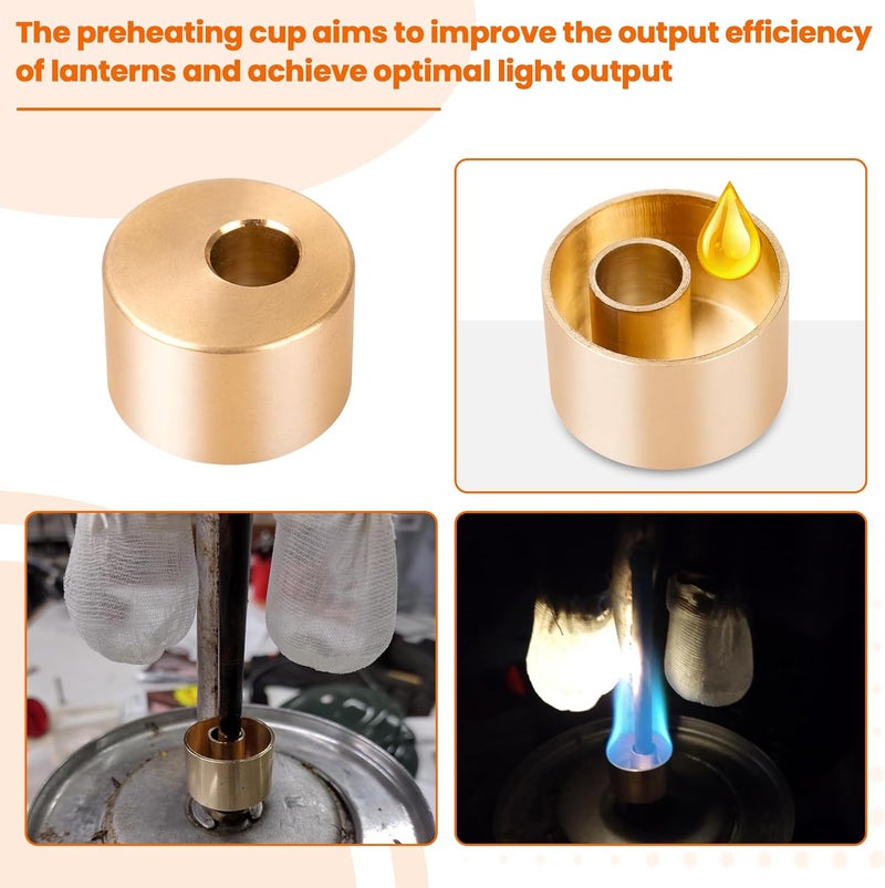 LVACODV Kerosene Lantern Preheater Cup for Coleman Lanterns - Brass Lantern Accessory, Fits Coleman Lantern Parts (Part Number 2015101) - Image 5